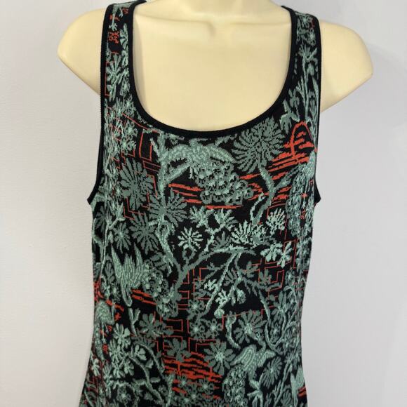 Peruvian Connection Oujda Pima Cotton Knit Sleeveless Midi Dress Floral Multi S - Picture 11 of 11